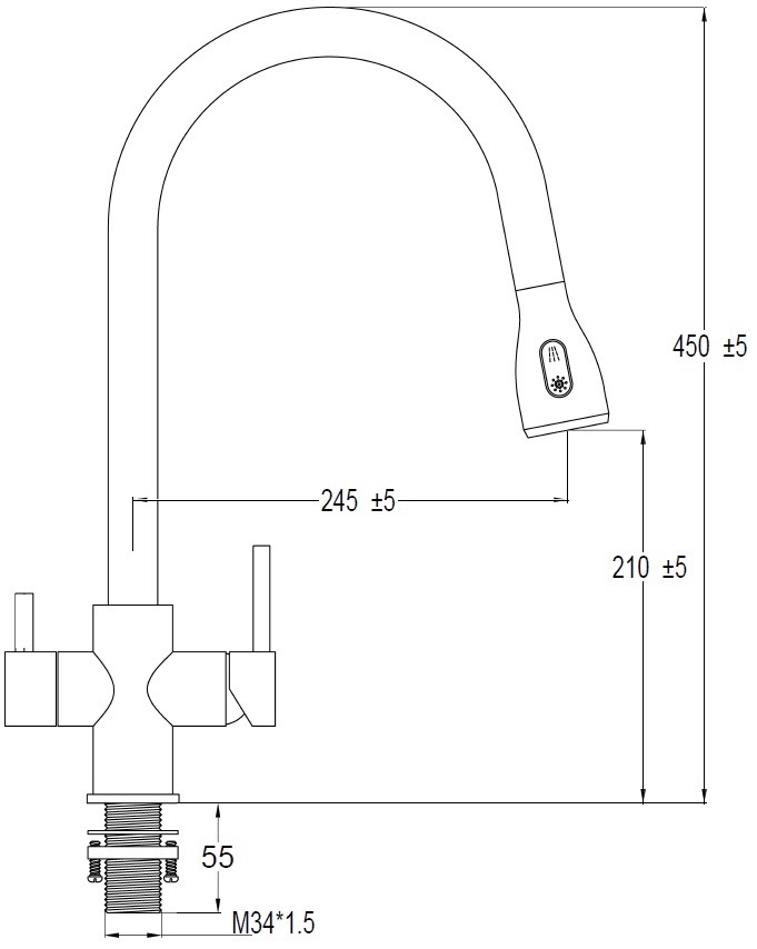 Fabiano FKM 3122 Black Steel (8231.403.1150) Габаритні розміри
