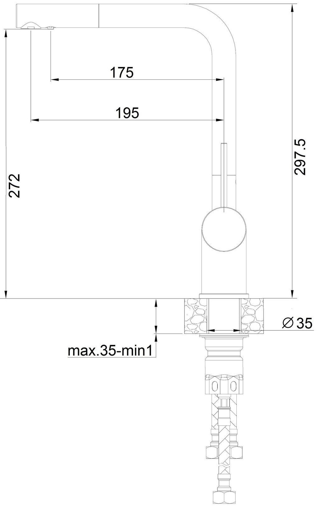 Fabiano FKM 3112 SS Cream (8231.401.0093) Габаритні розміри