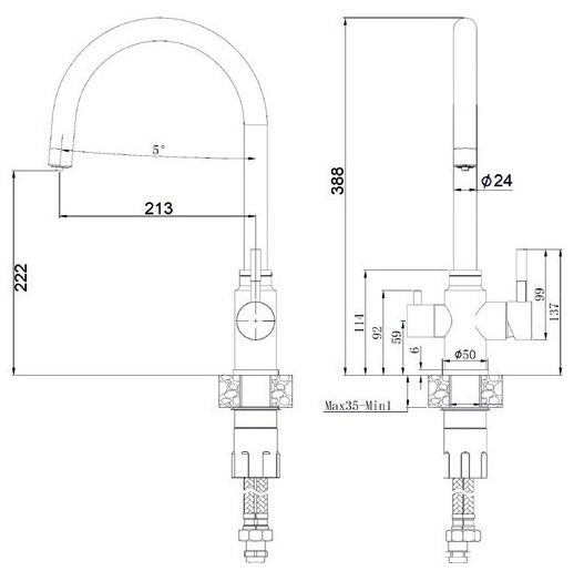 Fabiano SKFC 90ST Inox (8232.401.0952) Габаритные размеры