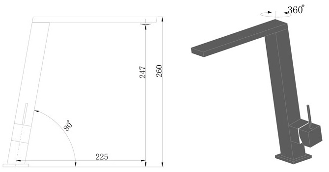Fabiano FKM 54 SS Inox (8232.401.0871) Габаритні розміри