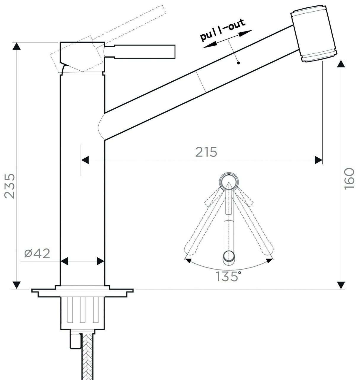 Fabiano FKM 66P Inox (8232.403.0884) Габаритні розміри