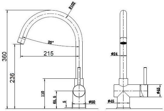 Fabiano FKM 39 SS Inox (8232.401.0192) Габаритні розміри