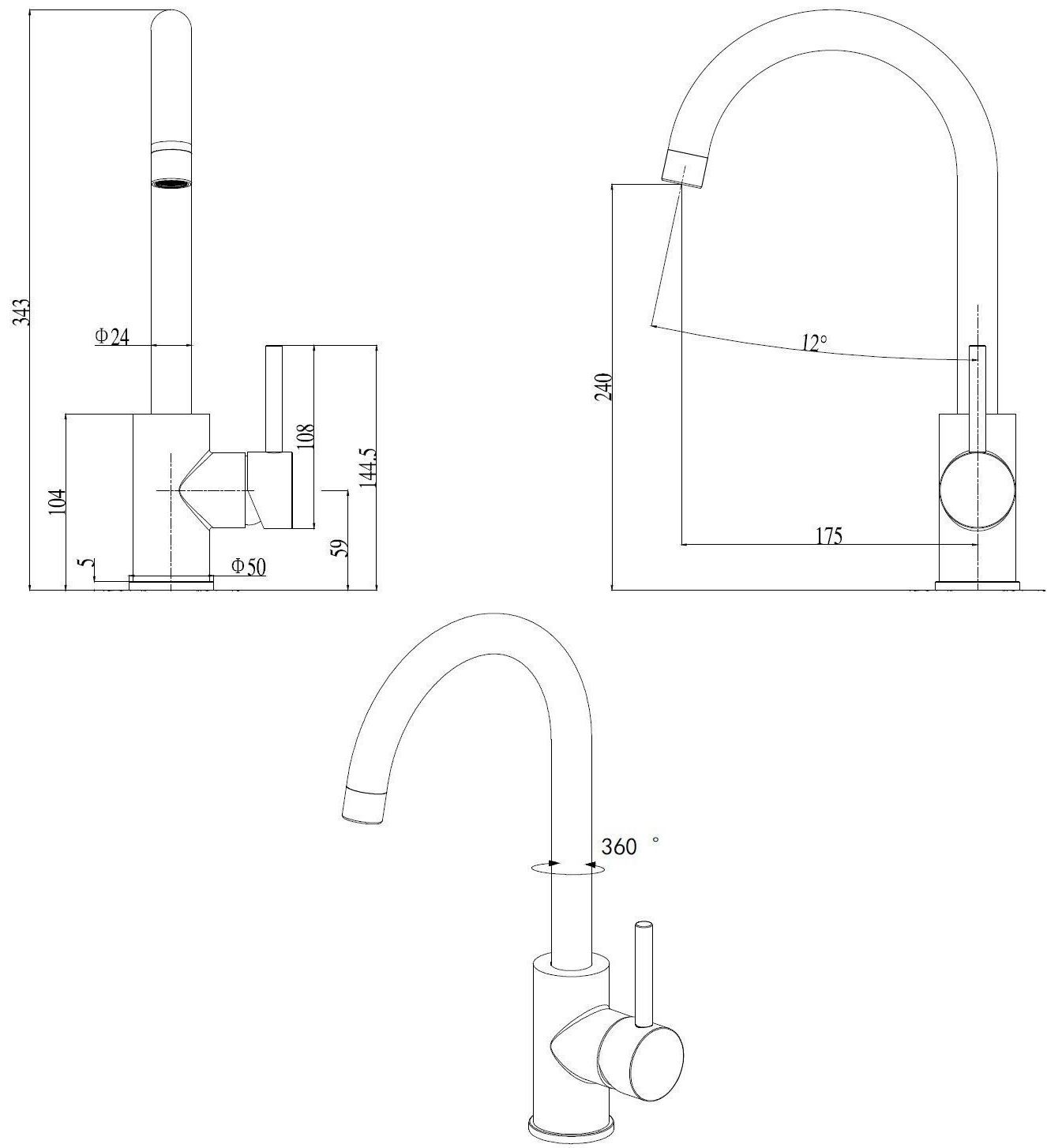 Fabiano FKM 41 SS Nano Graphite (8232.401.1137) Габаритні розміри