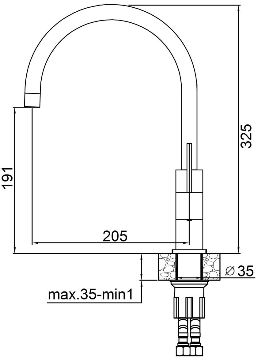 Fabiano FKM 50 SS Beton (8232.401.0128) Габаритные размеры