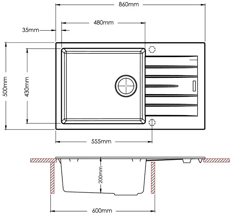 Fabiano Classic 86x50 XL Grey Metallic (New) (8221.301.1441) Габаритные размеры