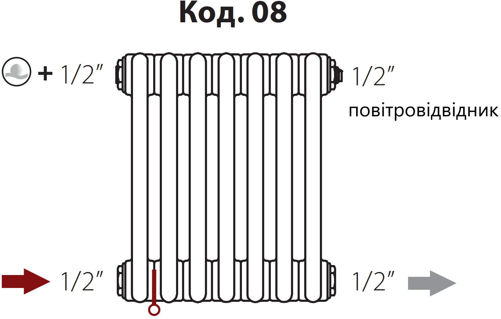 Радиатор для отопления Irsap Tesi 4 300x1059, белый (RT 4 0300 23 01 A4 08 N on legs) характеристики - фотография 7
