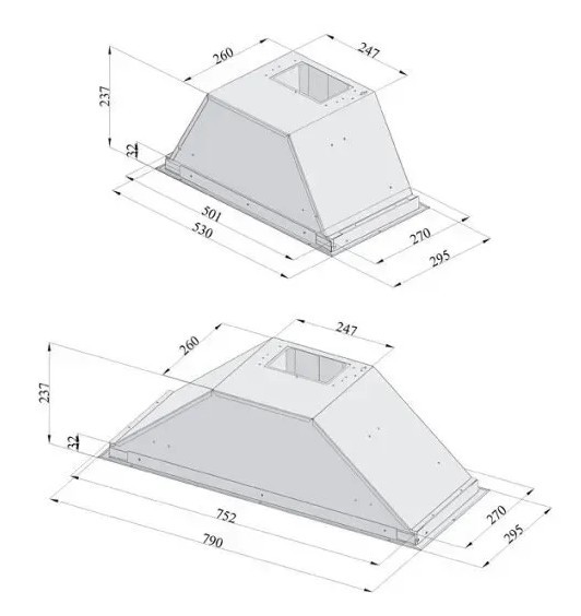 Fabiano Box 90 Silence+ Габаритные размеры