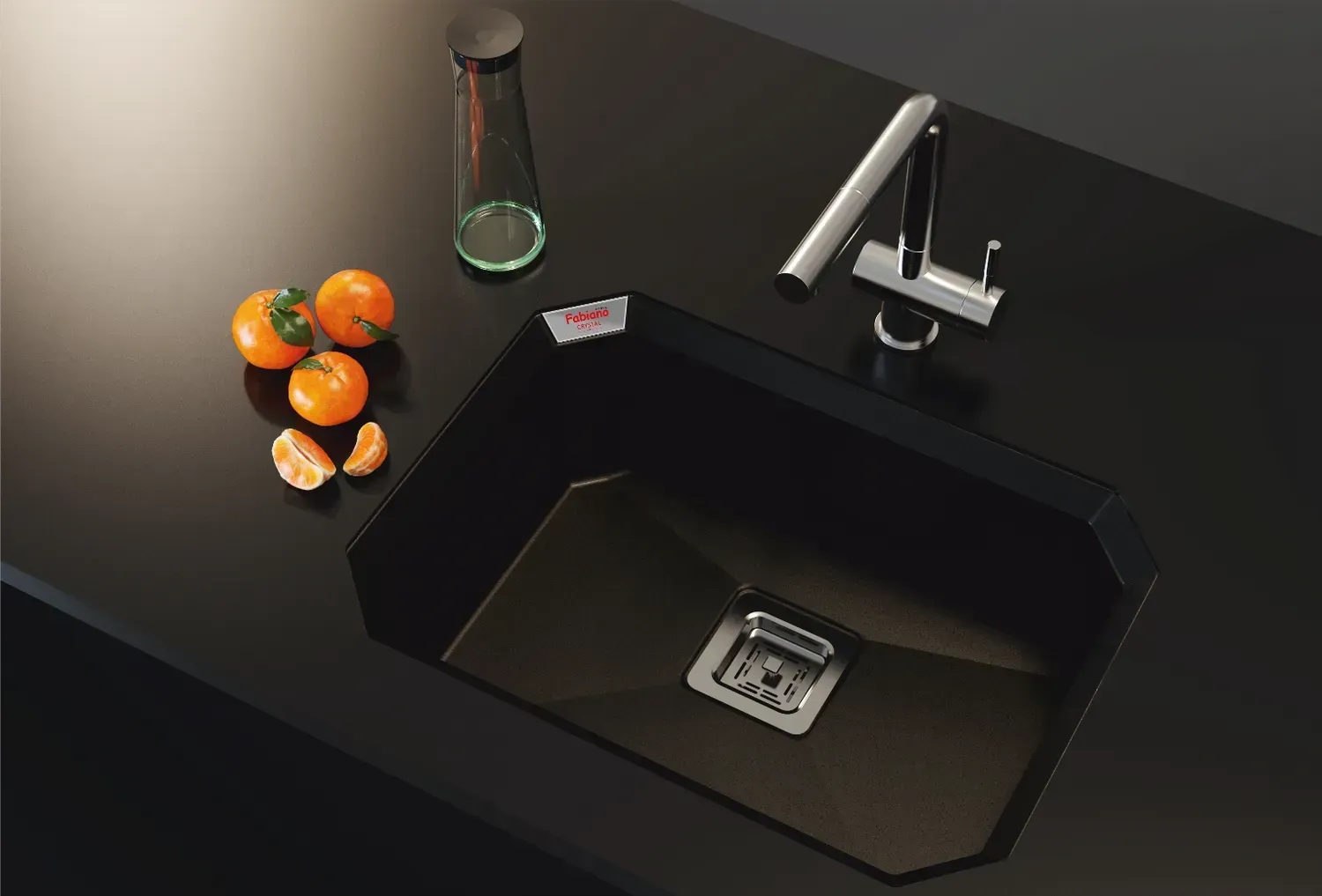 Кухонная мойка Fabiano Crystal 61x46 Antracit (8221.301.1487) цена 11634 грн - фотография 2