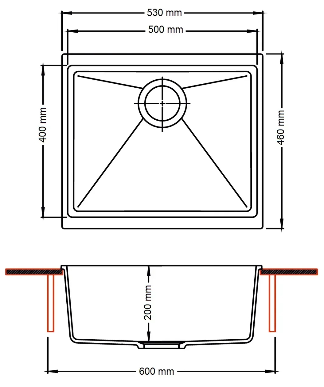 Fabiano Navio 53x46 Trufle (8221.301.1636) Габаритные размеры
