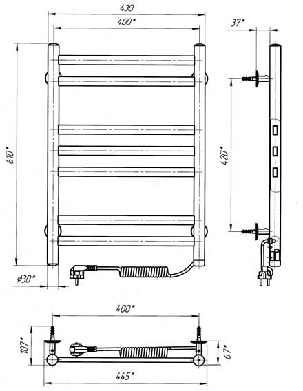 Laris Кватро П7 400х600 (73207888) Габаритні розміри