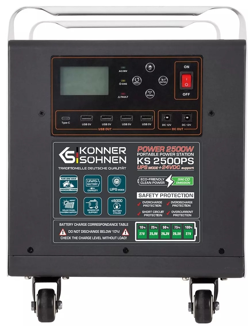 Портативная зарядная станция Konner&Sohnen KS 2500PS цена 39999 грн - фотография 2