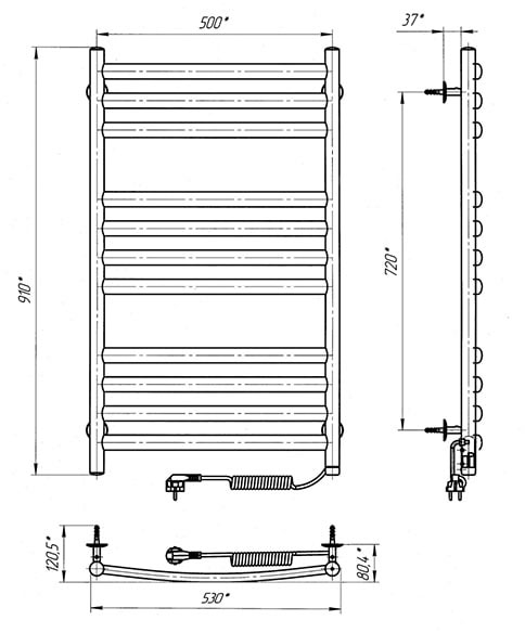 Laris Класік Преміум П11 500х900 (73207805) Габаритні розміри