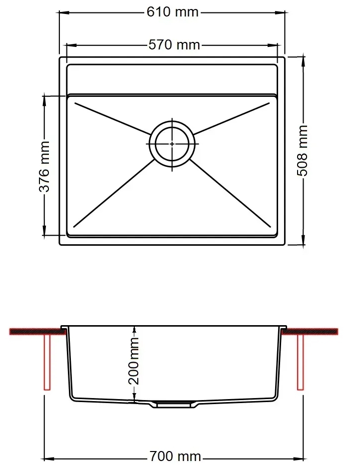 Fabiano Quadro 61x51 Titanium (8221.301.1632) Габаритные размеры