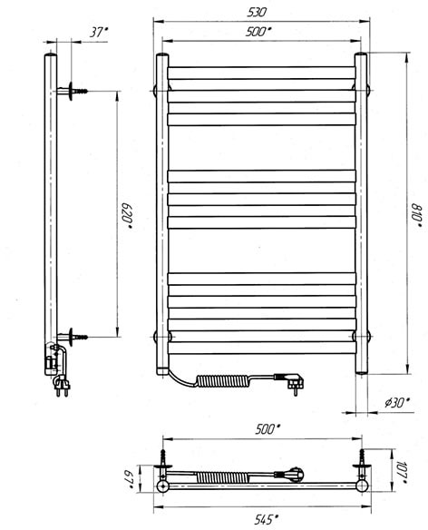 Laris Кватро П10 500х800 (73207886) Габаритні розміри