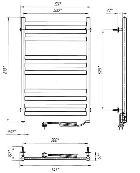 Laris Кватро П10 500х800 (73207885) Габаритні розміри