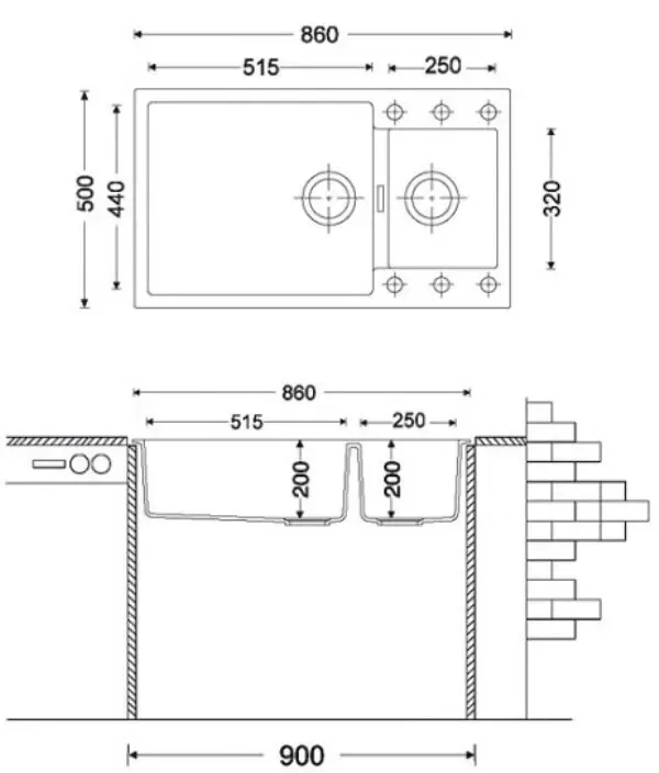 Fabiano Quadro 86x50x15 Titanium (8221.301.0024) Габаритные размеры