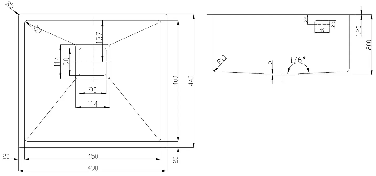 Fabiano Quadro 49 R10 Nano Cooper (8216.401.0898) Габаритные размеры