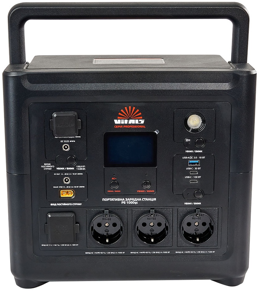 Портативная зарядная станция Vitals Professional PS 1000qc внешний вид - фото 9