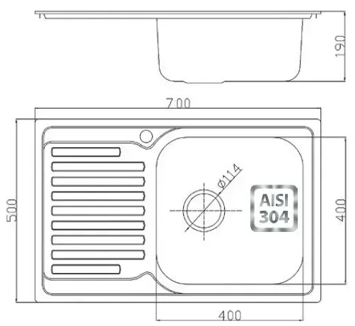 Fabiano BR 70x50 матовая (8213.401.0010) Габаритные размеры