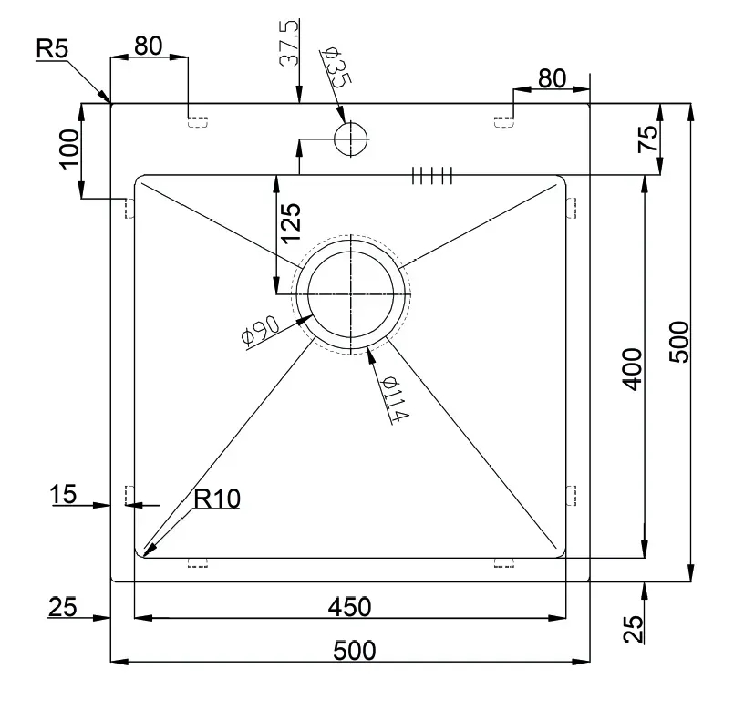 Fabiano BR 50x50 (8213.401.1116) Габаритные размеры