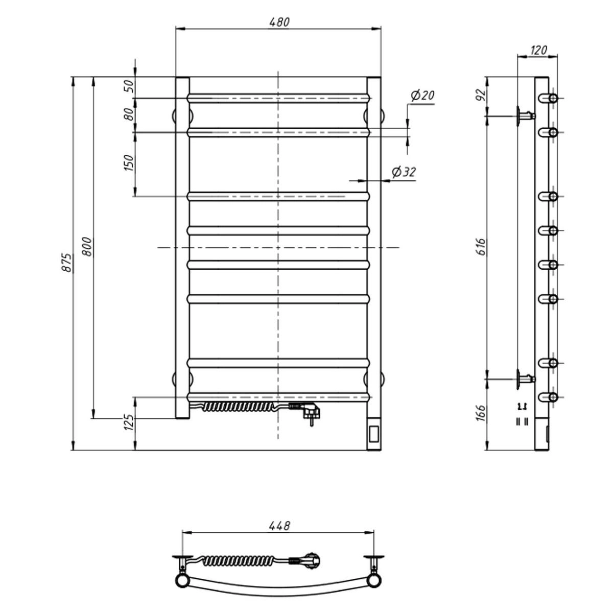 Navin Камелія 480х800 Sensor (10-407133-4880) Габаритні розміри