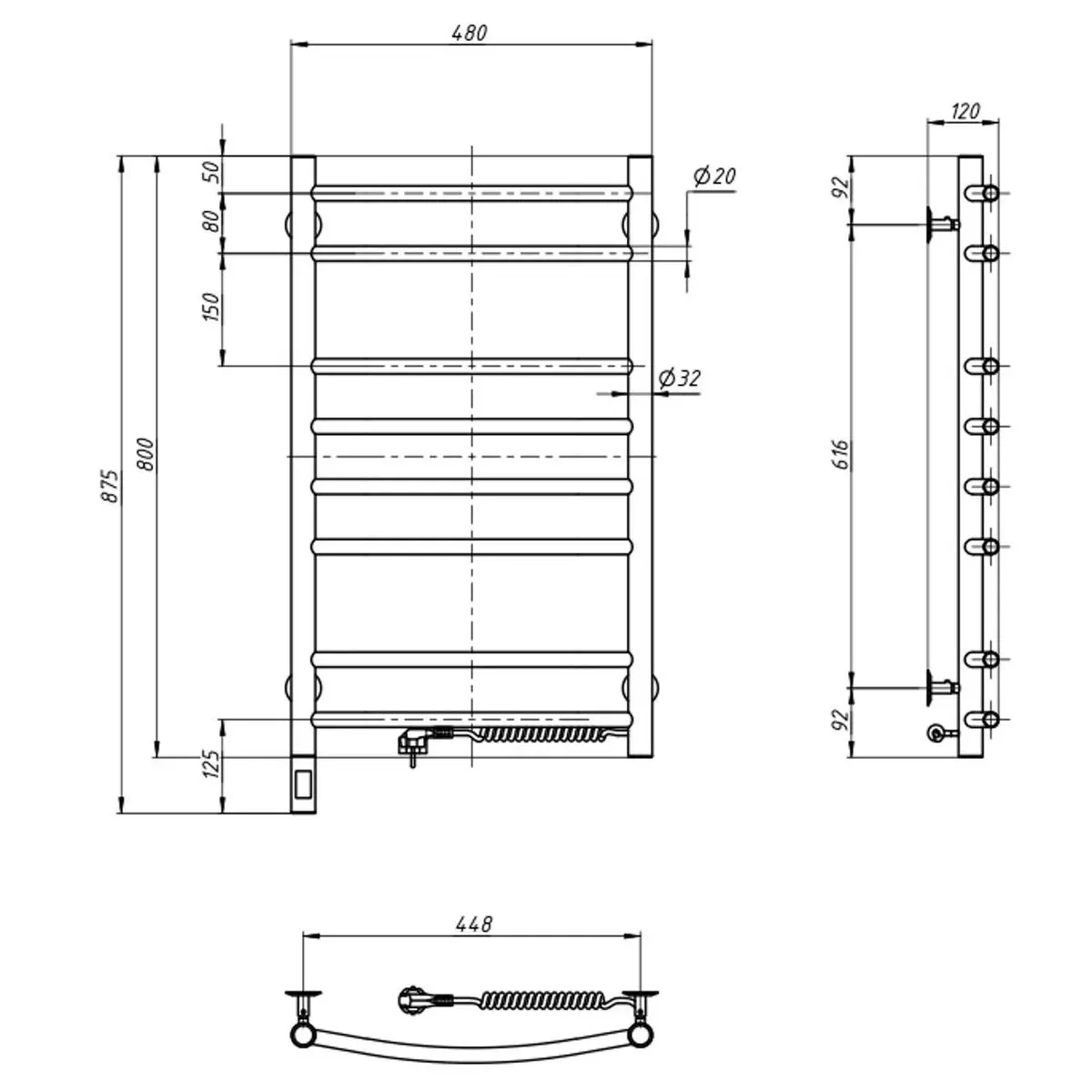 Navin Камелия 480х800 Sensor (10-407033-4880) Габаритні розміри