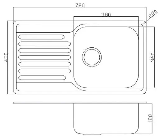 Fabiano 78x43 микродекор (8211.401.0540) Габаритные размеры