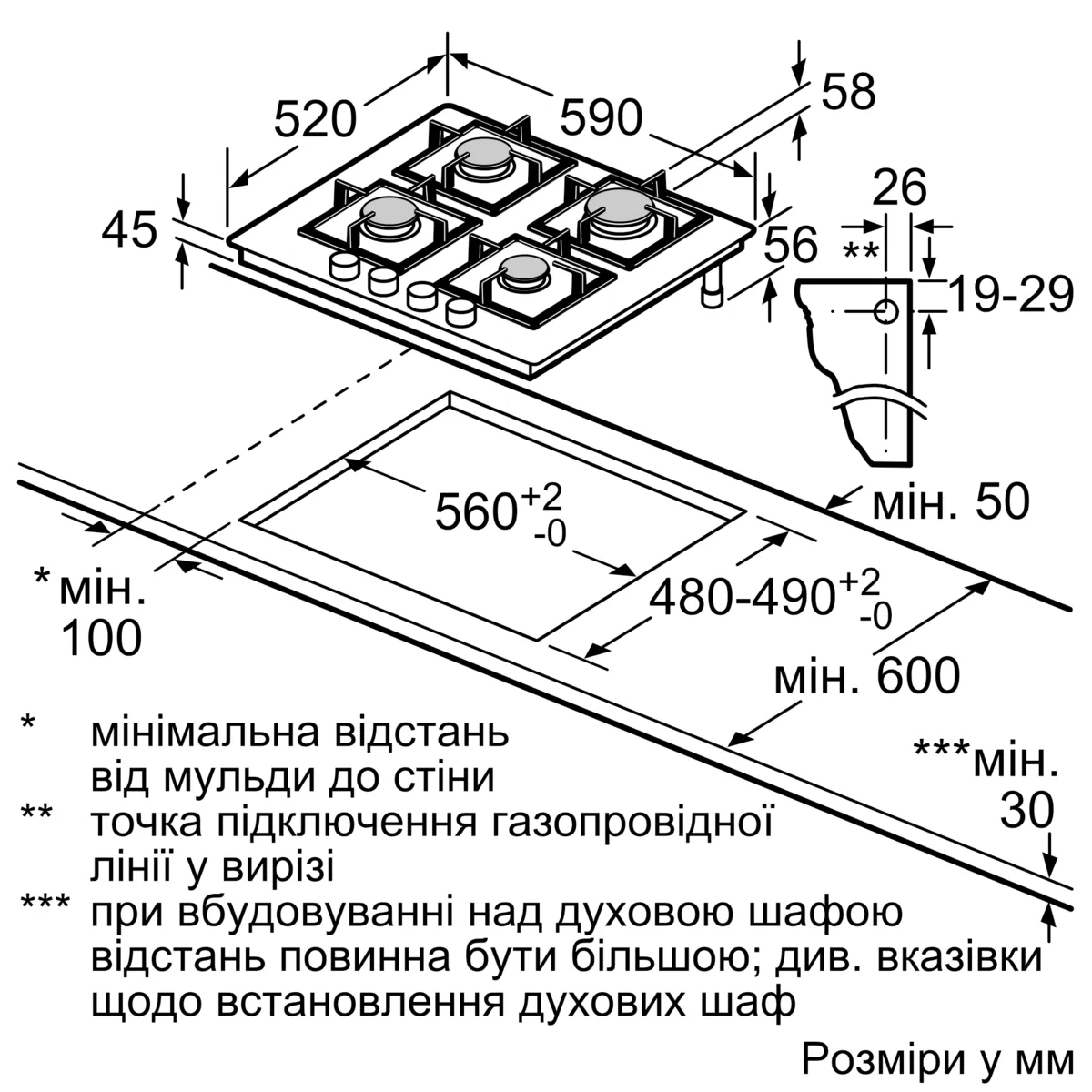 Bosch PPP6A2I40R Габаритні розміри