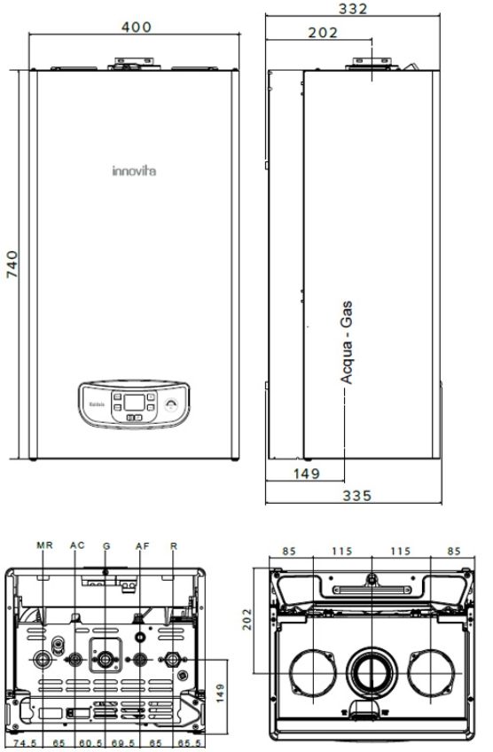 Innovita Kaldaia 24/30 NG (25903) Габаритні розміри