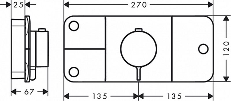 Axor One 45713990 Габаритные размеры
