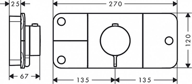 Axor One 45713670 Габаритні розміри