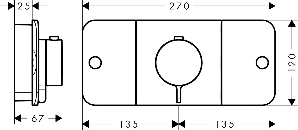 Axor One 45712800 Габаритные размеры