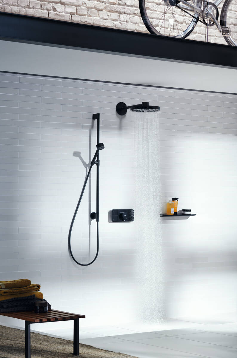 Верхній душ Axor One 280 2jet Matt Black 48492670 ціна 102918 грн - фотографія 2