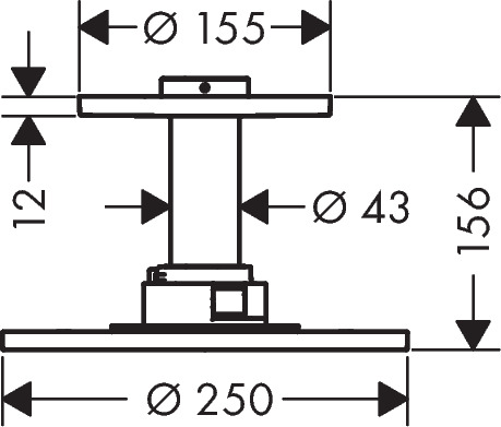 Axor ShowerSolutions 250 1jet P Chrome 35286000 Габаритні розміри