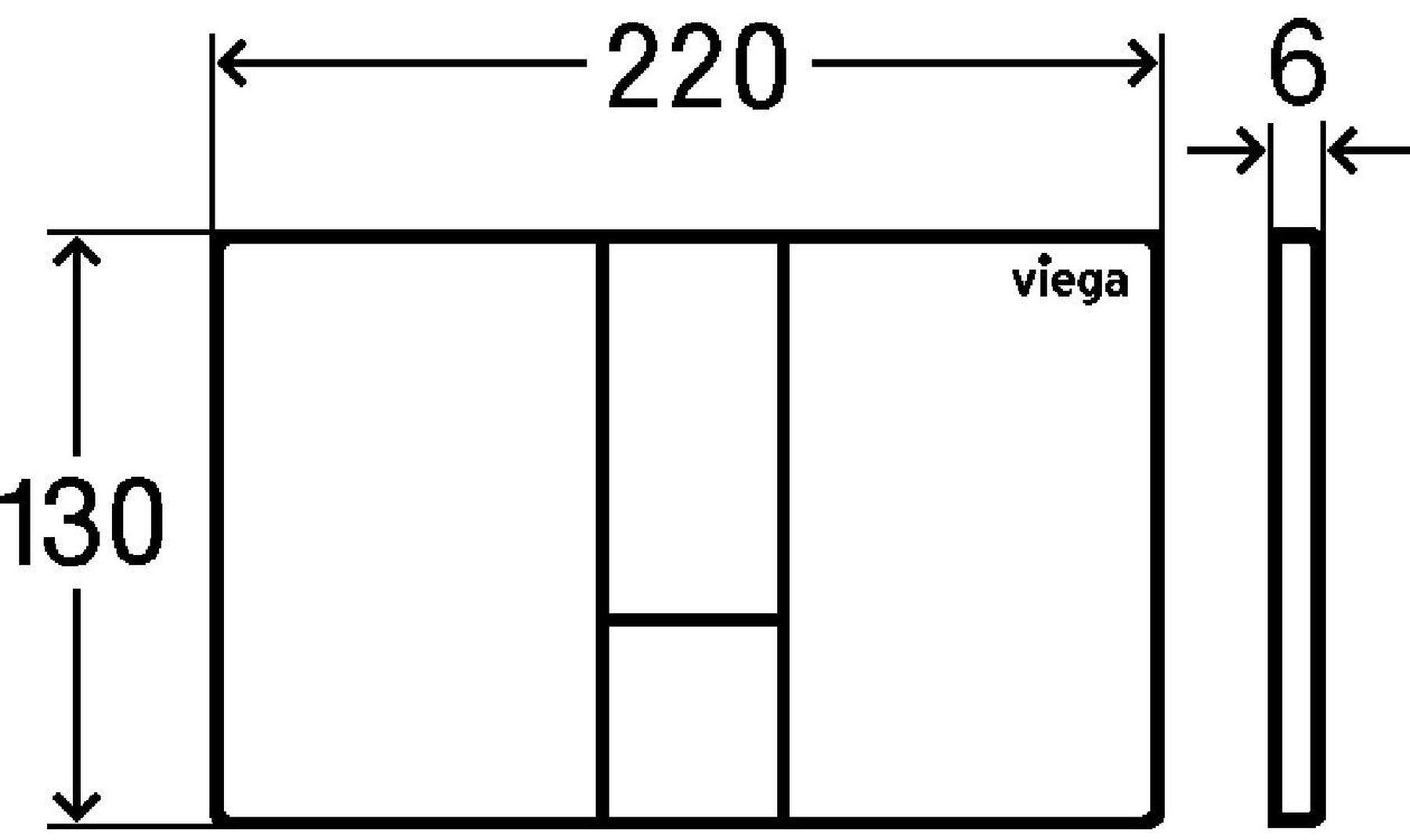 Viega Prevista для Visign for Style 24 (773274) Габаритні розміри
