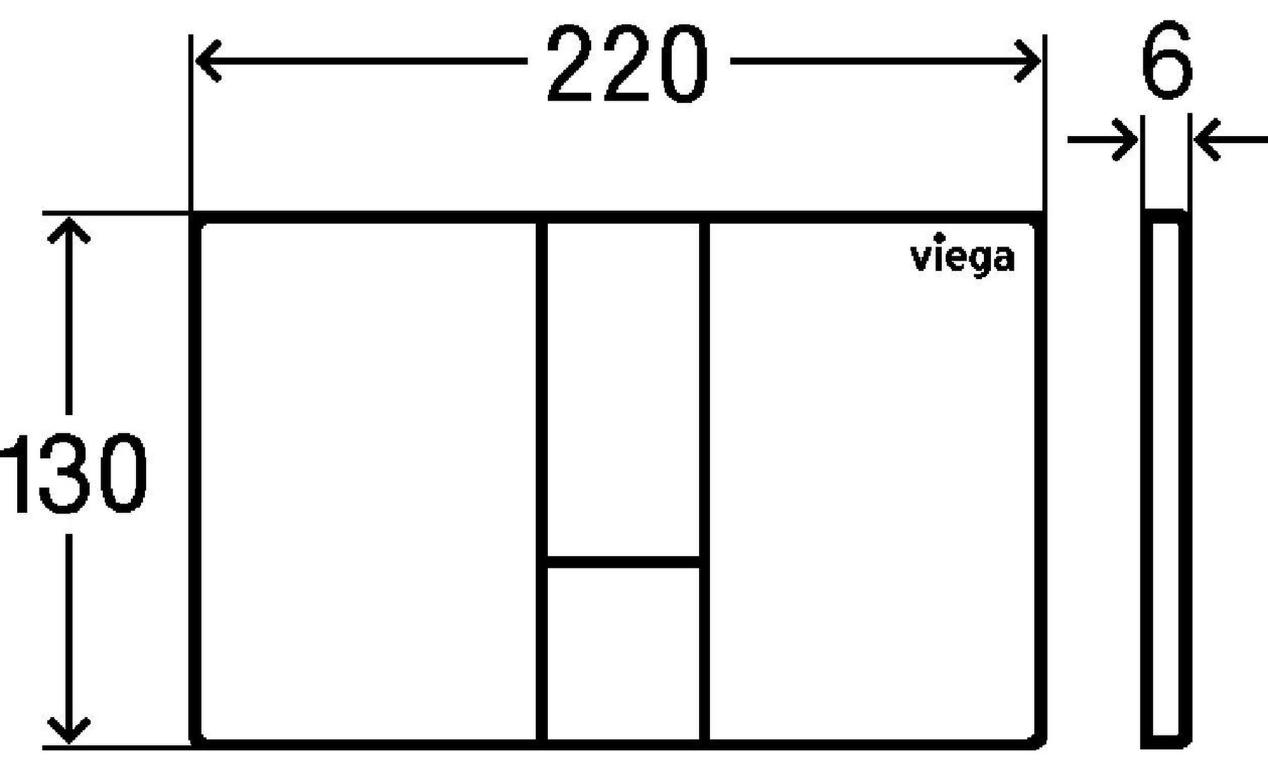 Viega Prevista для Visign for Style 24 (773267) Габаритні розміри
