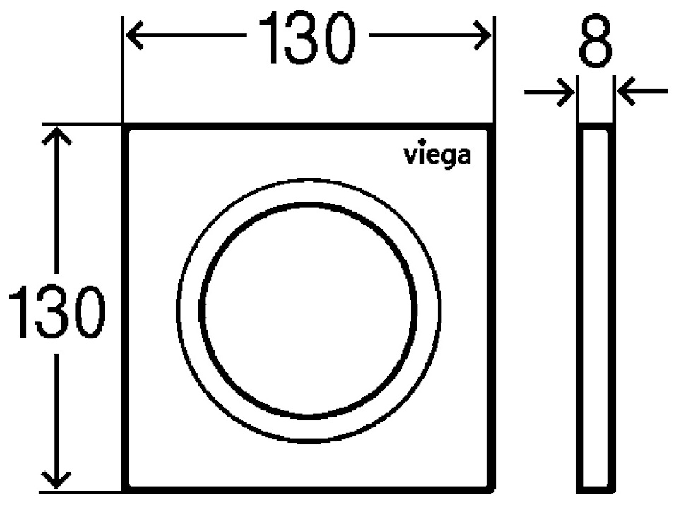 Viega Prevista для Visign for Style 20 (774479) Габаритні розміри