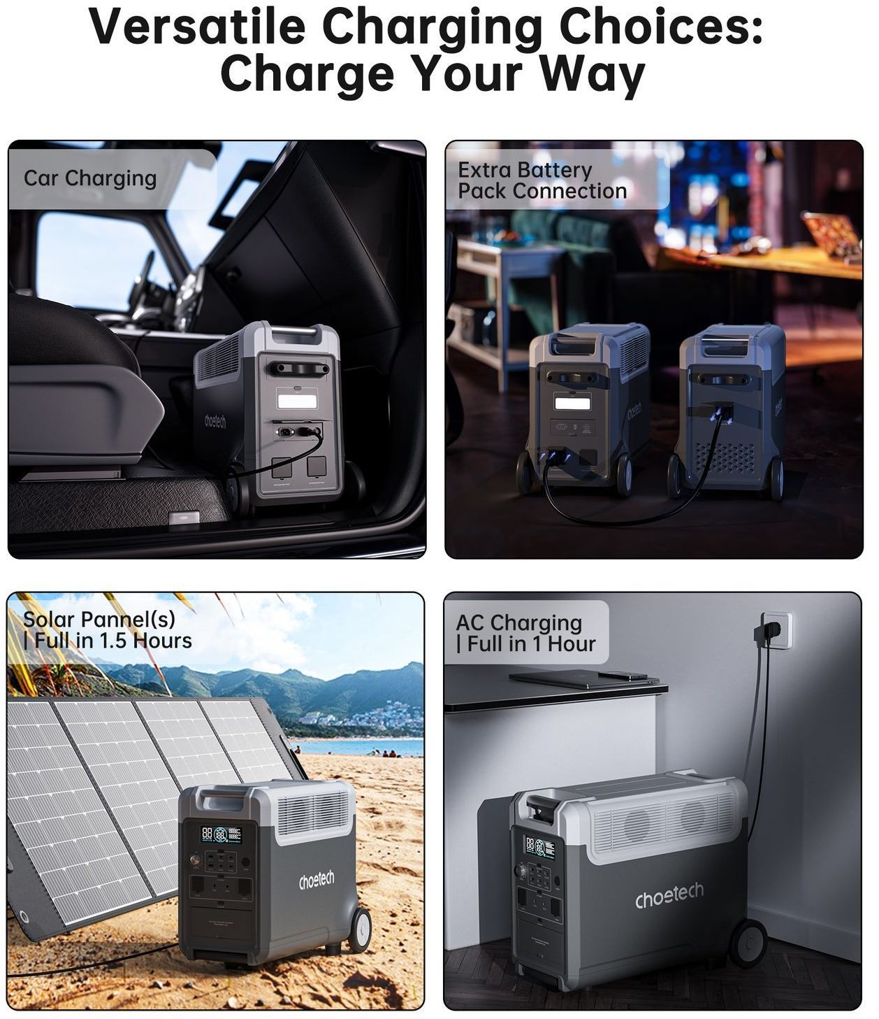 Портативная зарядная станция Choetech 3600W parallel LiFePO4 (BS066-Main) внешний вид - фото 9