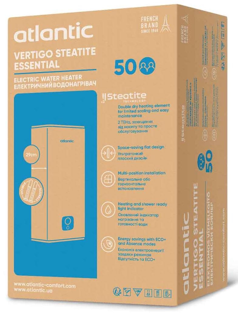 Бойлер Atlantic Vertigo Steatite Essential 50 MP-040 2F 220G 1500W (831276) обзор - фото 8