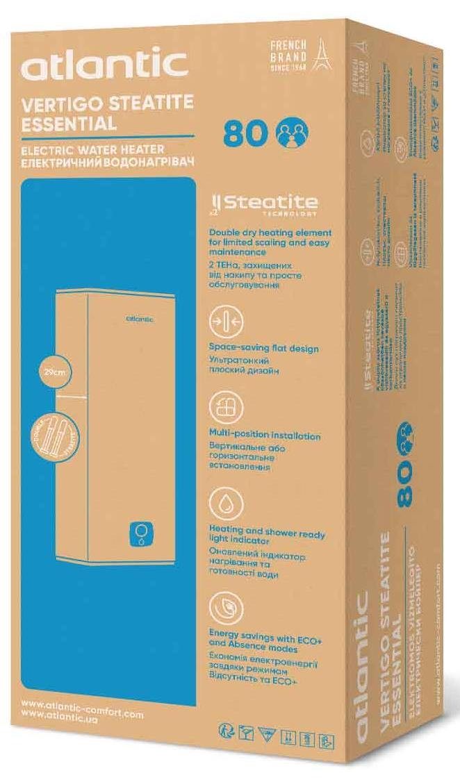 Бойлер Atlantic Vertigo Steatite Essential 80 MP-065 2F 220G 1500W (841395) обзор - фото 8