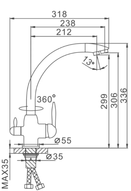 Frap F4399-7 (1033921) Габаритні розміри