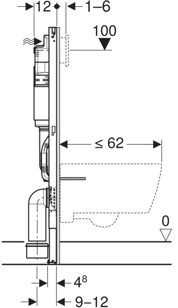 Geberit Duofix BasicDelta 111.153.00.3 Габаритні розміри
