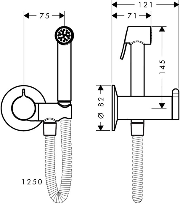 Axor Bidette Showers S Brushed Bronze 29242140 Габаритні розміри