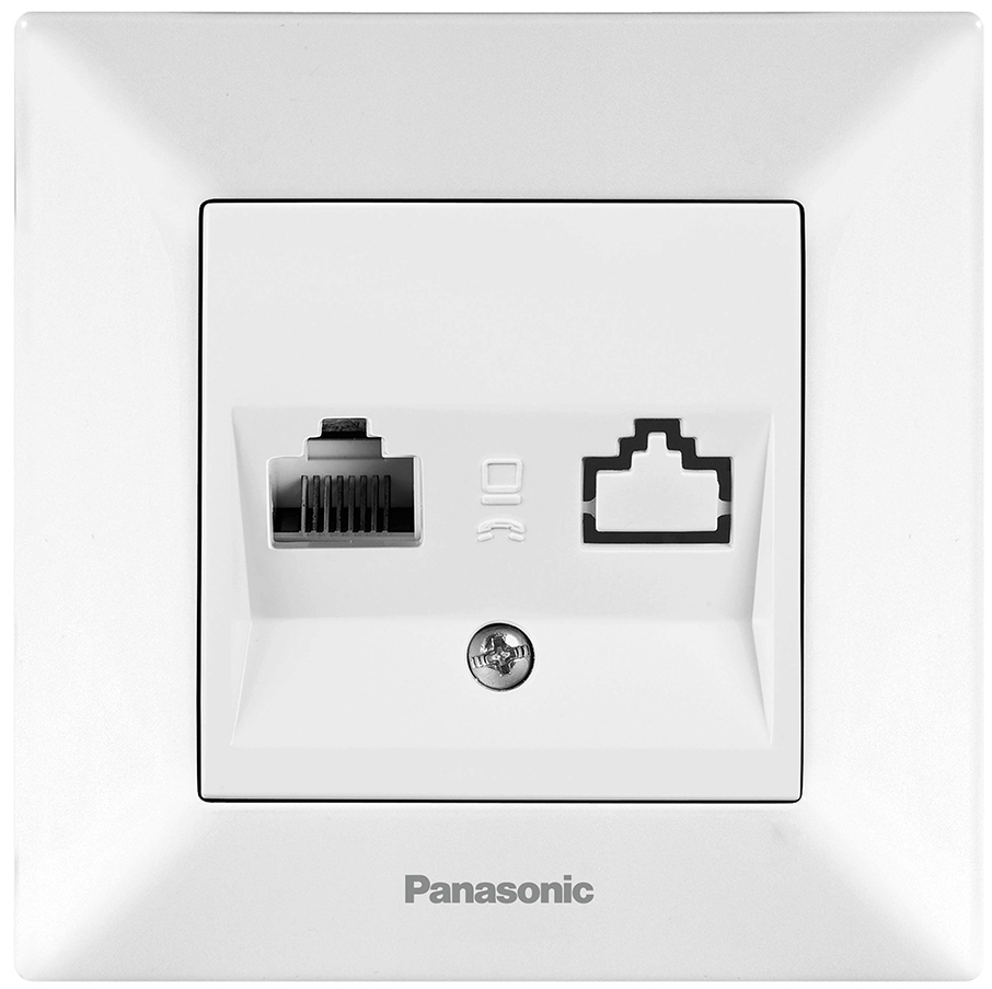 Розетка Panasonic Arkedia Slim RJ45 Cat6e, білий (WNTC04052WH-UA1)