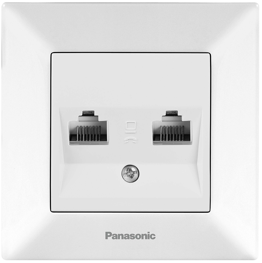 Panasonic Arkedia Slim 2xRJ45 Cat5e, білий (WNTC04062WH-UA)