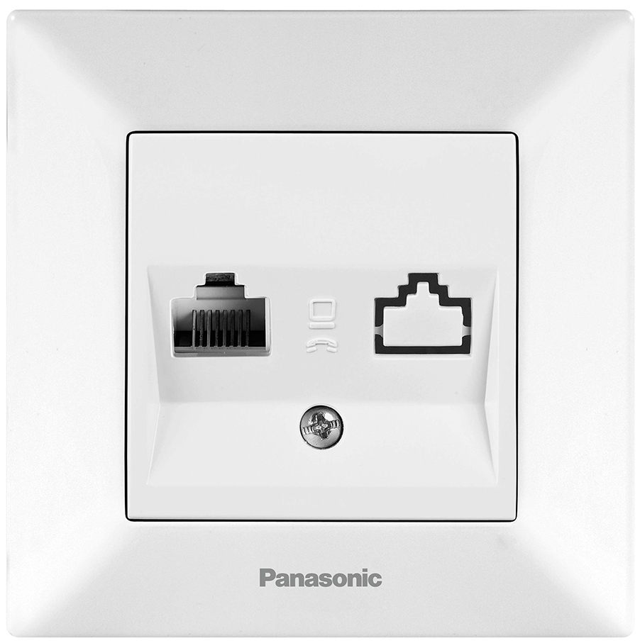 Розетка Panasonic Arkedia Slim RJ45 Cat5e, білий (WNTC04042WH-UA)