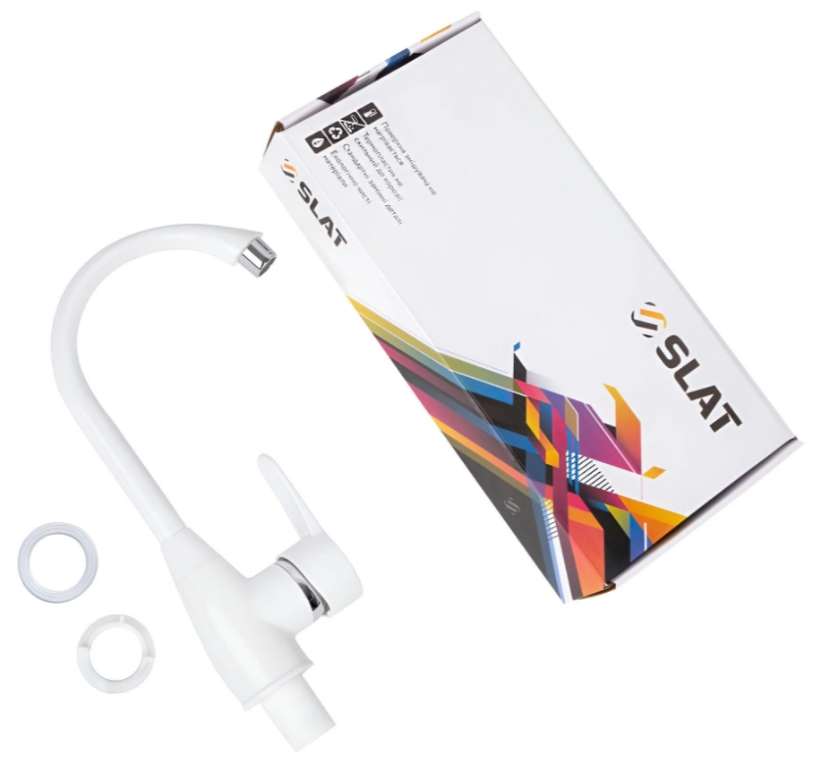 Смеситель для умывальника Slat RST4-03-white/SLT-C011W цена 318 грн - фотография 2