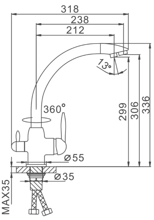 Frap F4399-8 (1036131) Габаритні розміри