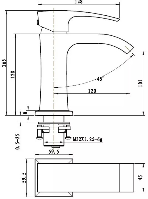 Gappo G1007-1 (1033977) Габаритные размеры
