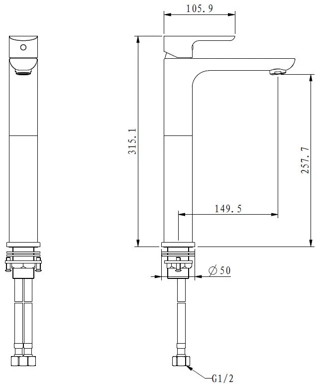 Gappo G1048-2 (1034026) Габаритные размеры